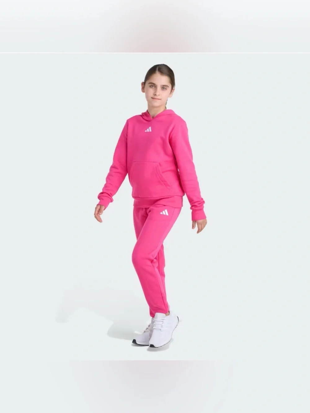 adidas 2 Piece Long Sleeve Fleece Pullover & Jogger Set
